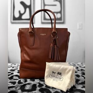AUTHENTIC COACH LEGACY LEATHER LARGE TOTE  COGNAC #19924